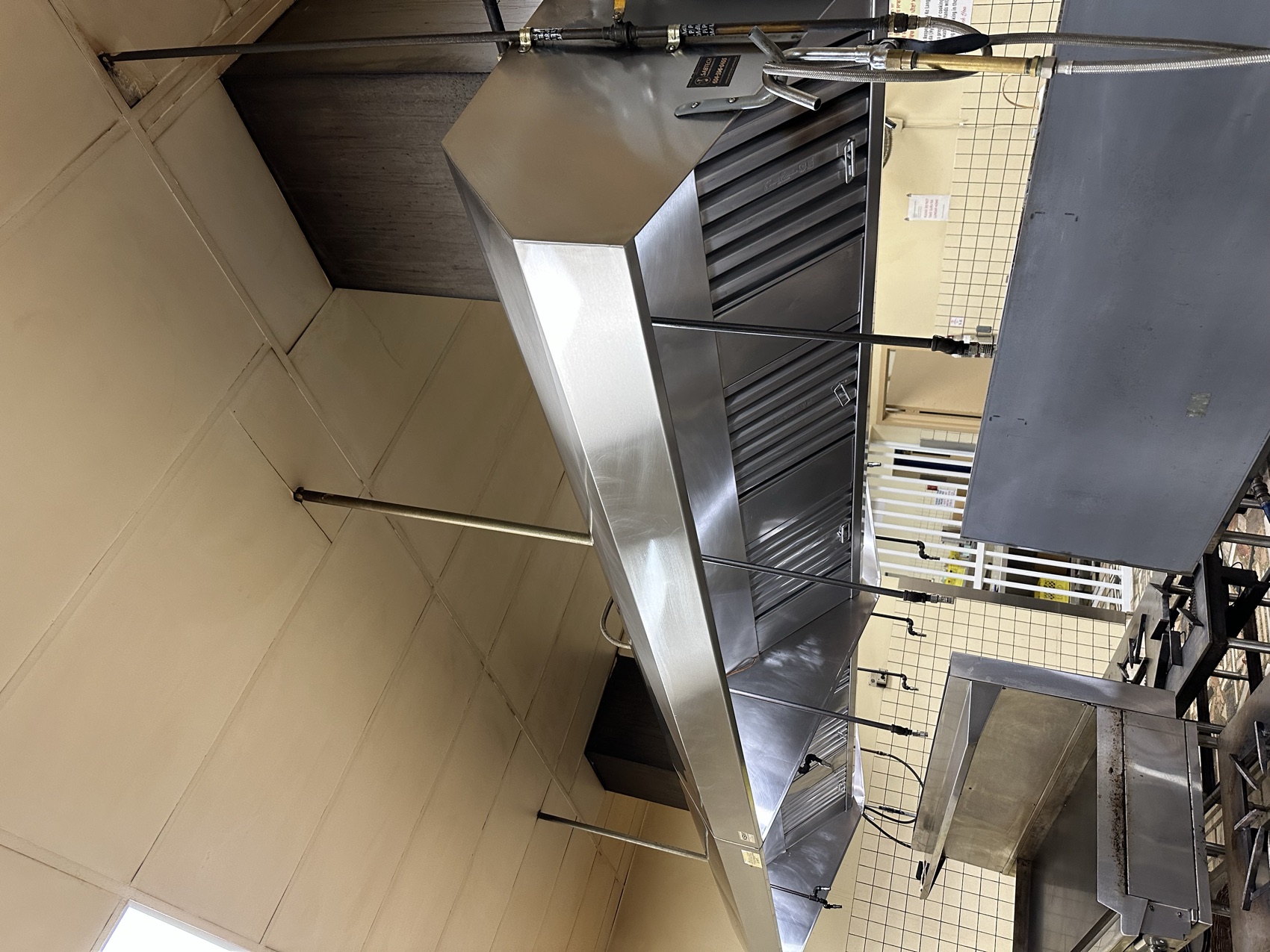 Spotless stainless hood after cleaning