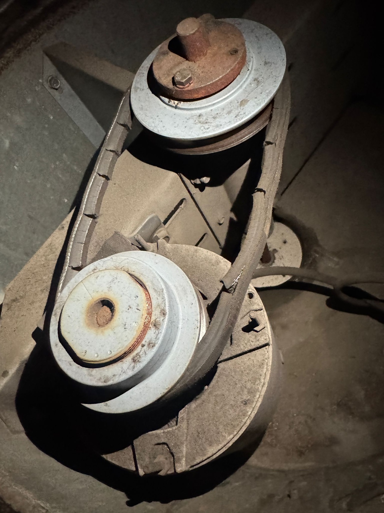 Soiled exhaust fan assembly before cleaning